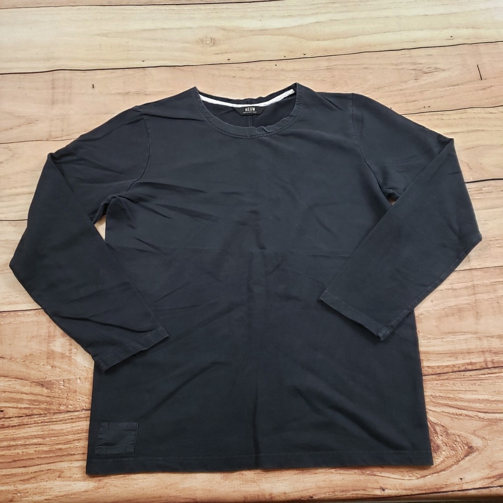 NEUW Nieuwlands Traat Shirt Mens‎ Medium Black Long Sleeve T Shirt Casual Adult